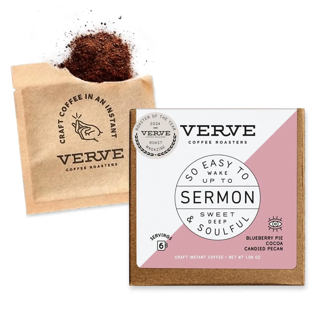 Verve Coffee Roasters Craft Instant Coffee Sermon Blend | Medium Roast, Ground, Hand-Roasted | Enjoy Hot or Cold | Up to 6 Servings