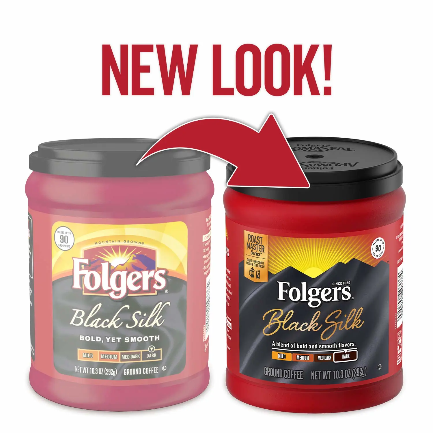 Folgers Black Silk Dark Roast Ground Coffee, 10.3 Ounces