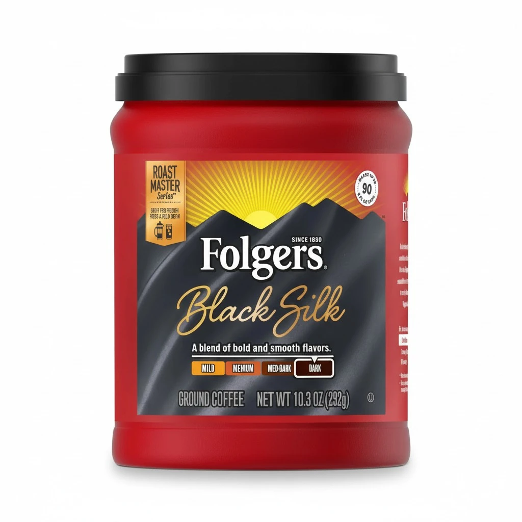 Folgers Black Silk Dark Roast Ground Coffee, 10.3 Ounces