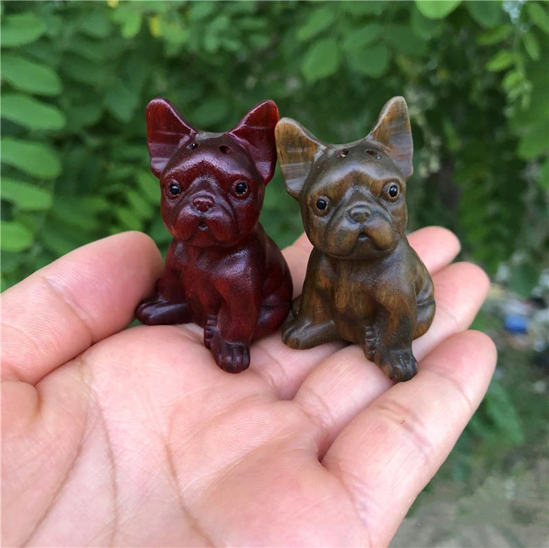 Keychain Accessory Puppy Handle Wood Carving