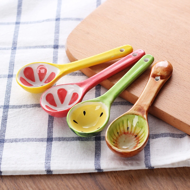 Creative Children's Healthy Underglaze Color Animal Pattern Spoon