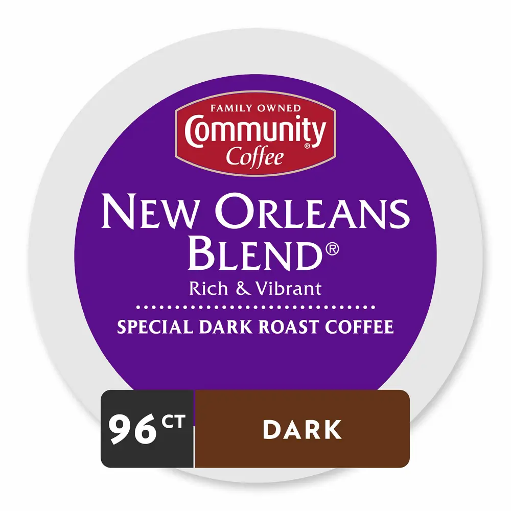 Community Coffee New Orleans Blend Medium-Dark Roast Single Serve K-Cup Coffee Pods, Box of 24 Pods (Pack of 4)