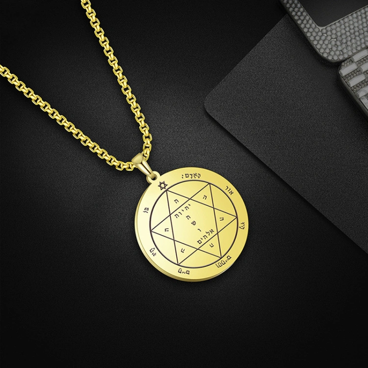 Pentagram Solomon Titanium Steel Pendant Necklace