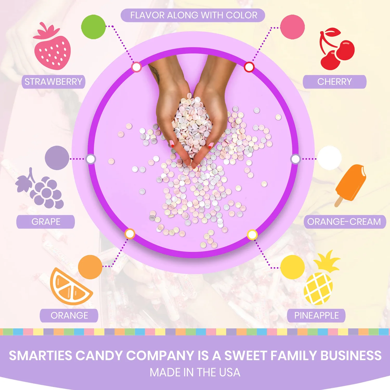 Smarties Candy Necklace Individually Wrapped Gluten Free & Vegan Fruit Flavored Bulk Candy on Stretch String Perfect Party Favors Birthdays & Halloween Celebrations Hard Candy Box - 24 Count