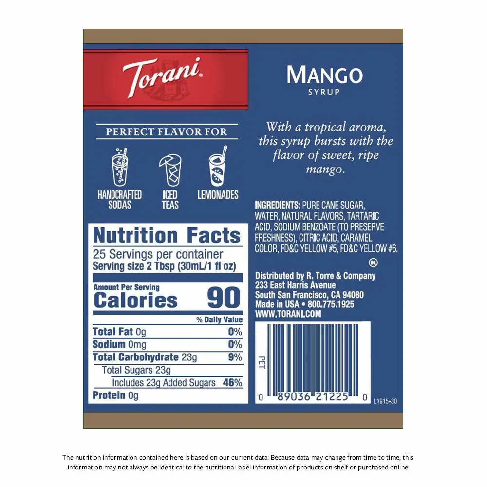 Torani Mango Syrup 750mL