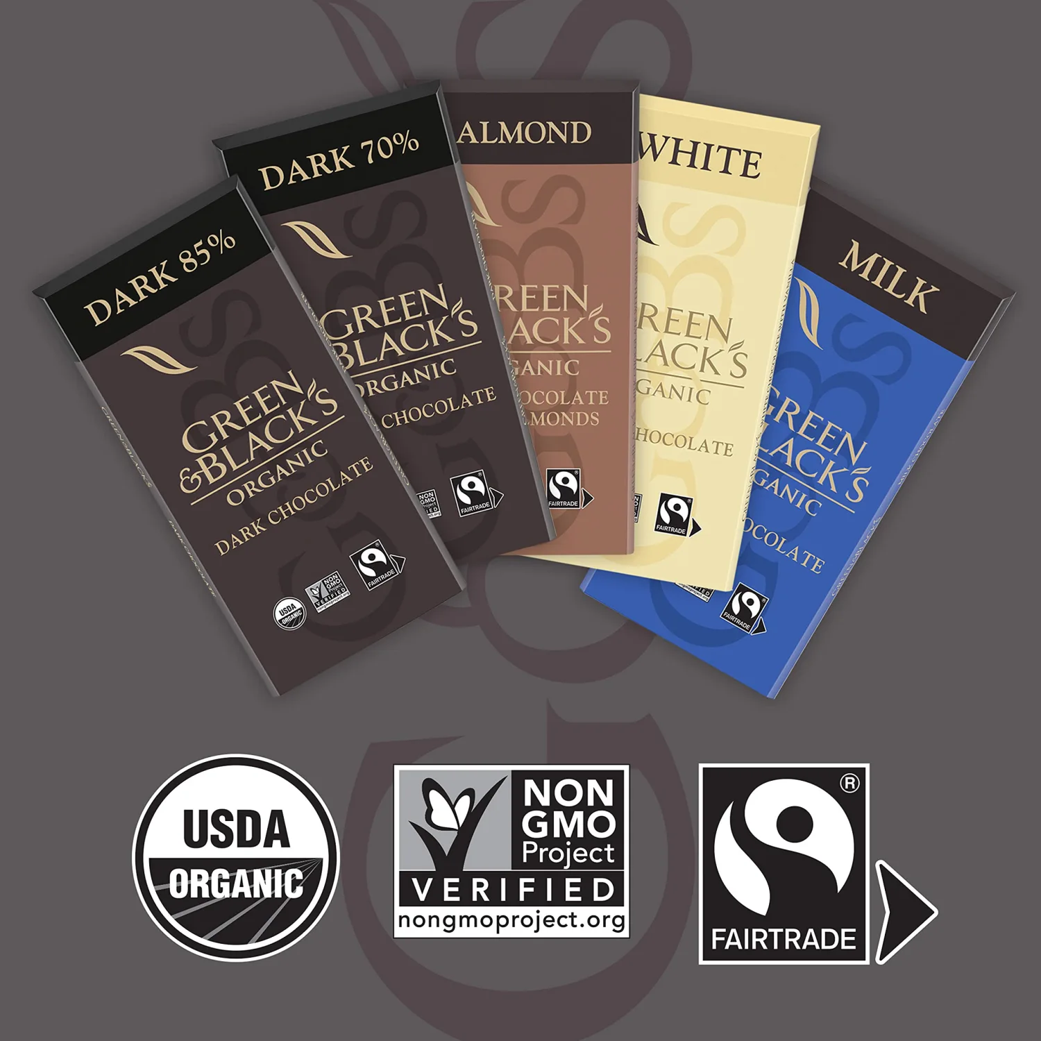 Green & Black's Organic Dark Chocolate Bar, 70% Cacao, 10 - 3.17 oz Bars