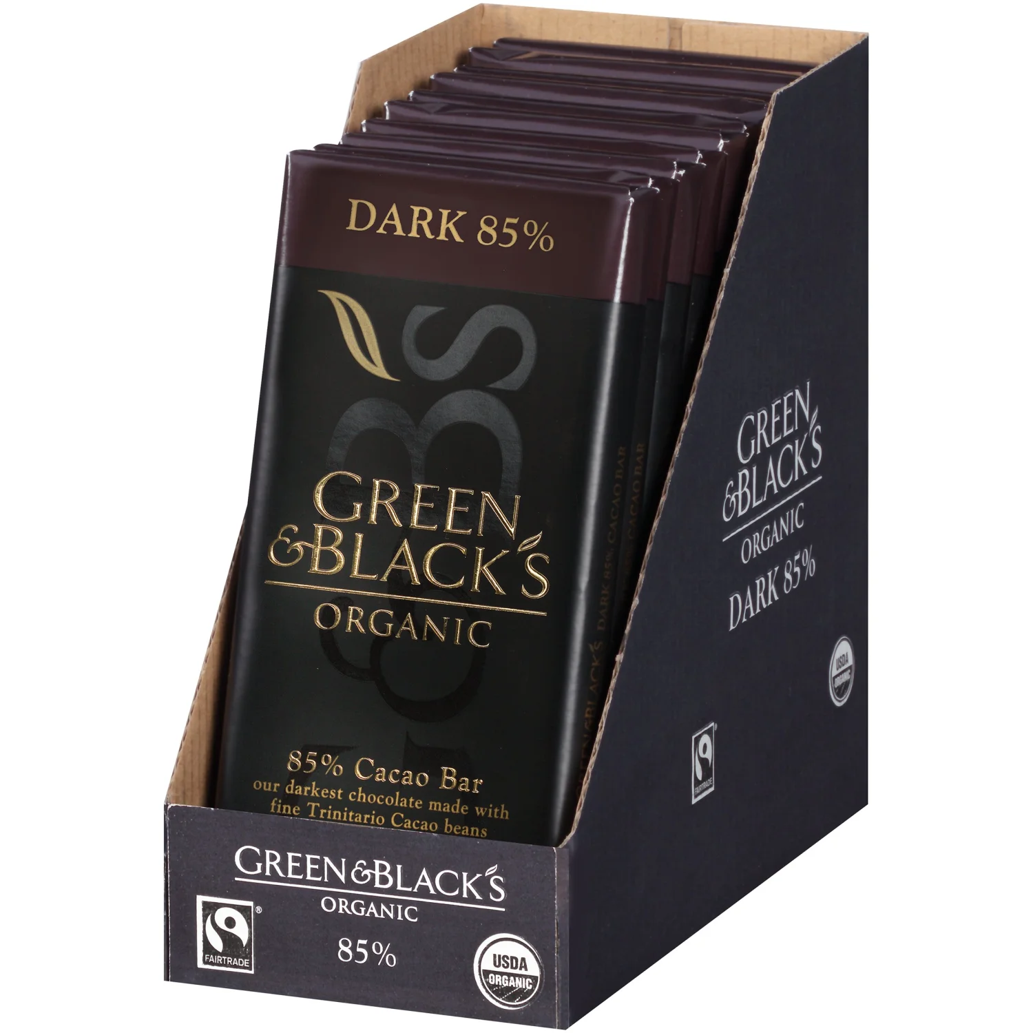 Green & Black's Organic Dark Chocolate, 85% Cacao, 3.5 Ounce (Pack of 10)