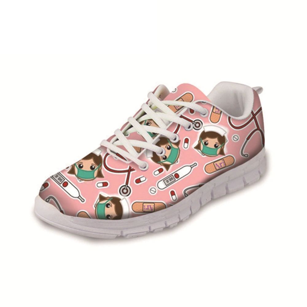 Korean Style Cute Cartoon Dentist Sneakers Printed All-matching Casual Running Shoes Portable Outdoor Women's Shoes Fashionable One Piece Minimum Order