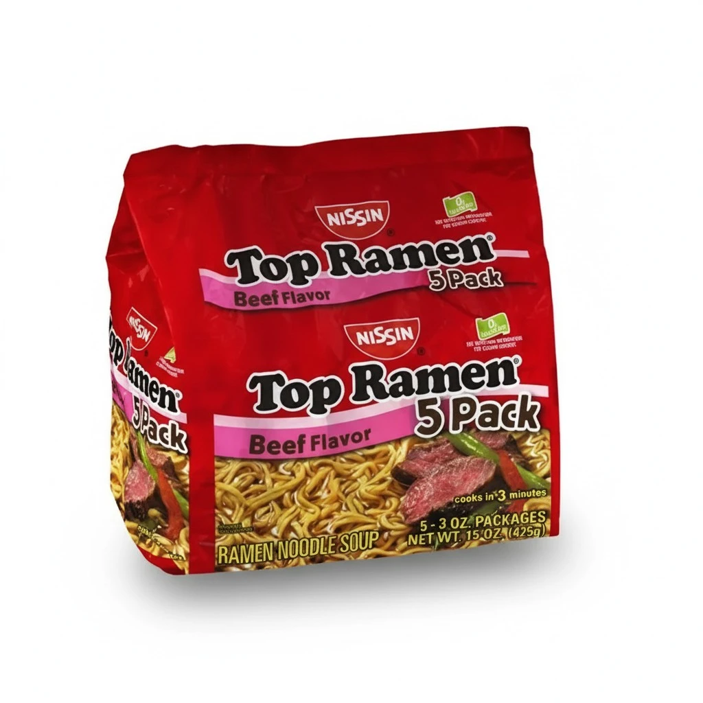 Nissin Top Ramen Beef Flavor Noodle Soup - 5 Pack