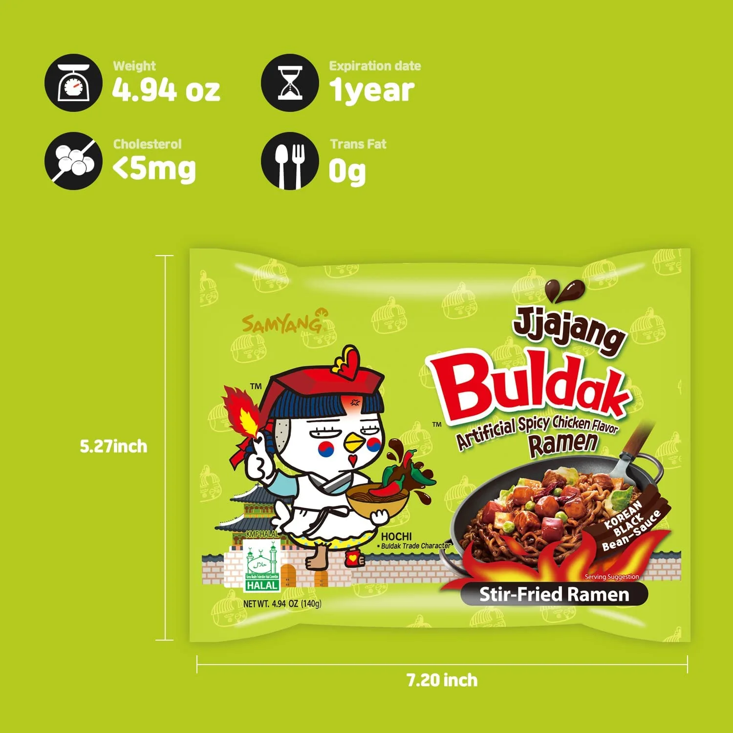 SY Ramen Noodle (2 Jjajang, Variety Pack of 2)