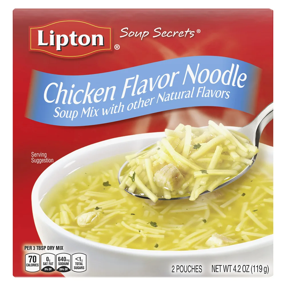 SOUP SECRETS Lipton Instant Soup Mix Chicken Noodle 4.2 Ounce (Pack of 24)