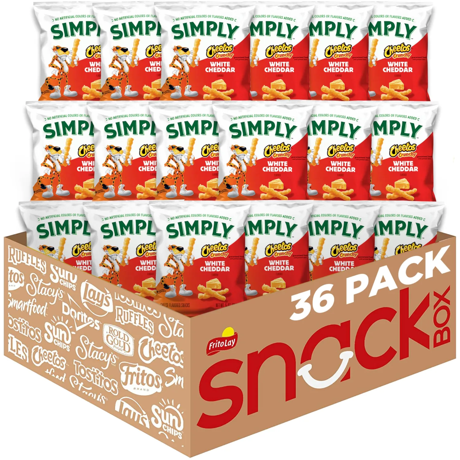 Simply, Cheetos Crunchy White Cheddar, 0.875 Ounce (Pack of 36)