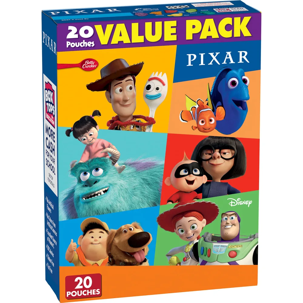 Disney Pixar Fruit Snacks, Value Pack, 0.8 oz, 20 ct