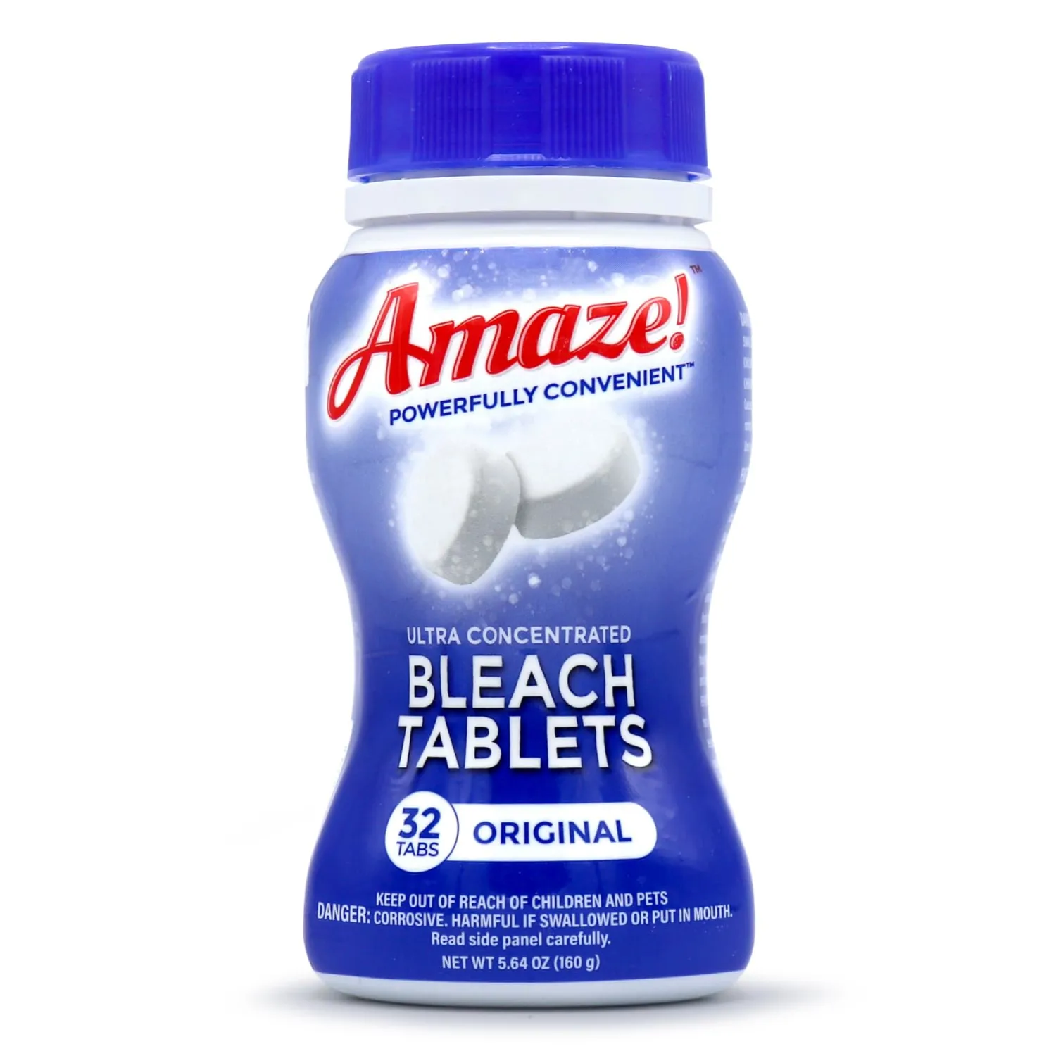 AMAZE Ultra Concentrated Bleach Tablets [32 tablets] - Original Scent - for Laundry, Toilet, and Multipurpose Home Cleaning. No Splash Liquid Bleach Alternative