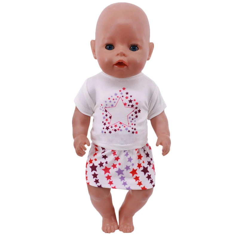 New 18-inch American Girl Doll Accessories Cartoon Animal Pattern T-shirt Pants Suit