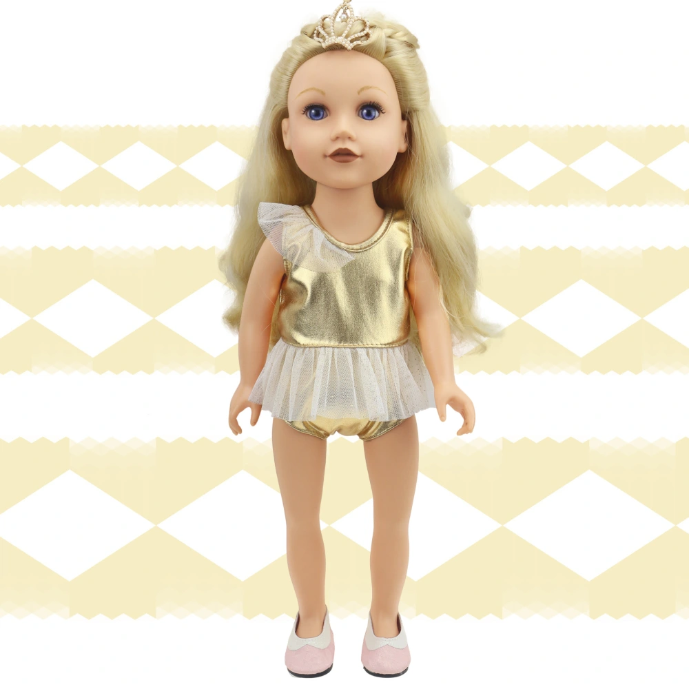 Doll Clothes 43cm Xiafu Doll Golden One-piece Doll Swimsuit