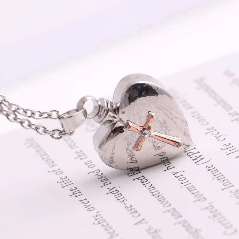 European And American New Cross Color Separation Urn Necklace Commemorative Relatives Pendant