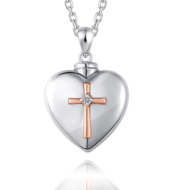 European And American New Cross Color Separation Urn Necklace Commemorative Relatives Pendant