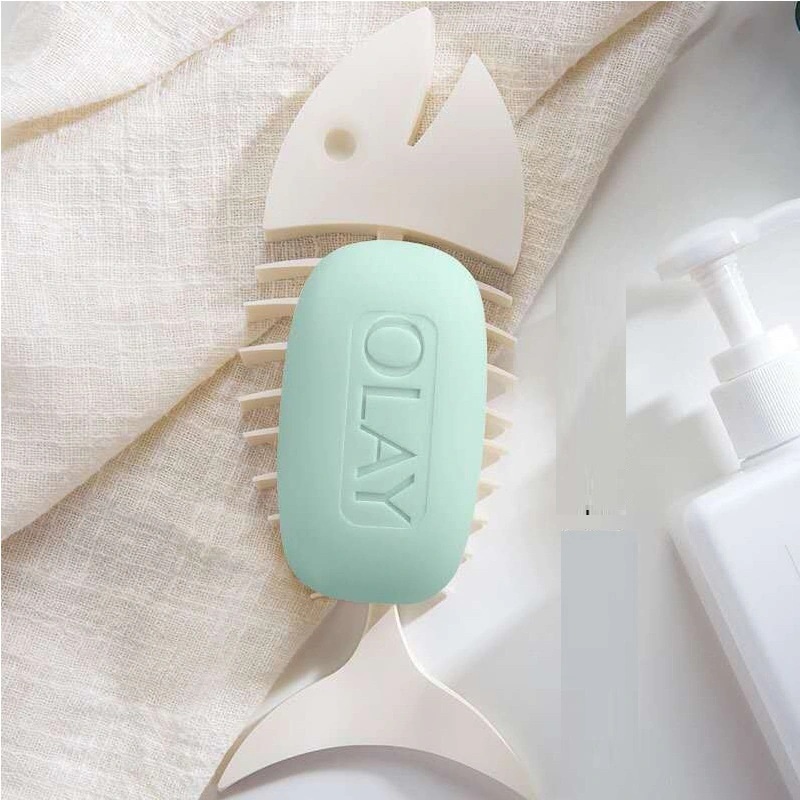 Fishbone Soap Holder Bathroom Toilet Household Silicone Creative Cartoon Cute Fish Shape Soap Dish