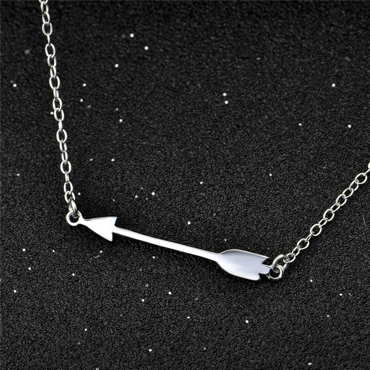 S925 Sterling Silver Women's Fashion Arrow Pendant Necklace