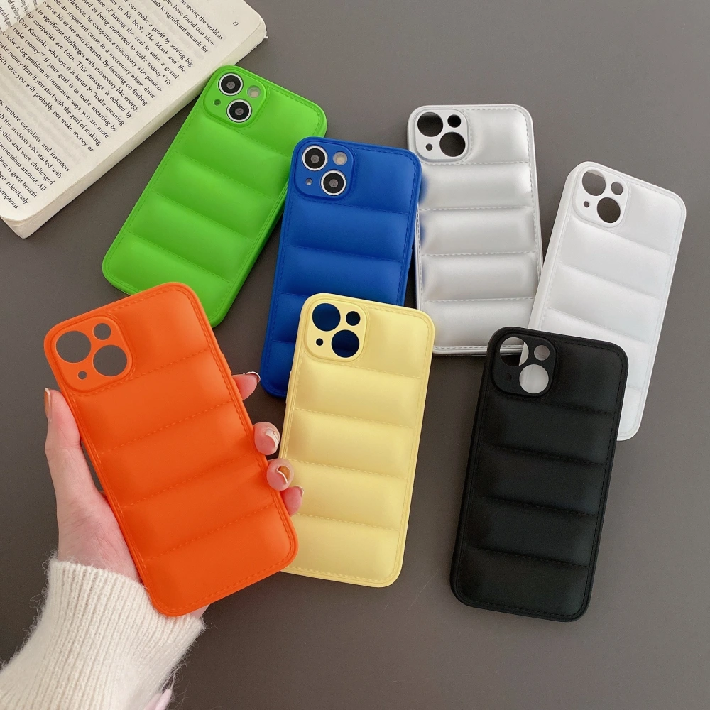 Applicable To IPhone13 Phone Case New Liquid Down Jacket Straight Edge Silicone 12 Soft Case XS All-inclusive Protective Case