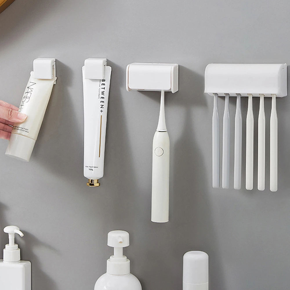 Toothbrush Holder Free Punch Wall Mounted Bathroom Storage