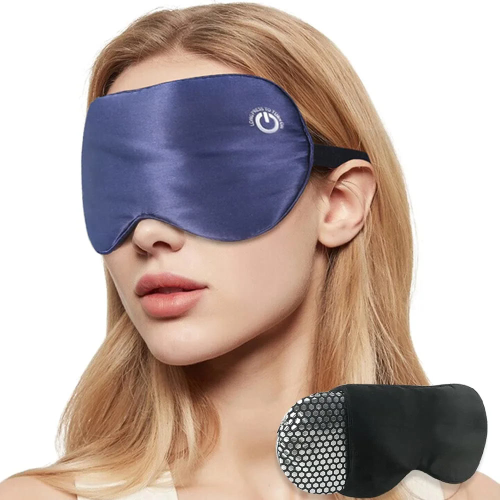 Ewarmer Cordless Heated Eye Mask for Dry Eyes, Rechargeable, Real Silk, Warming therapy dry eye mask warmer, Graphene Heating pad to Relieve Chalazion, MGD, High TEMP heat, Sound Reminder, Easy to Use