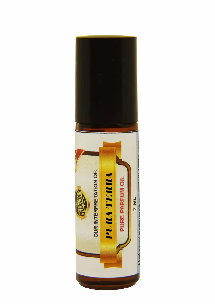 Premium Fragrance Oil for Men; Pure Parfum 7ml Amber Glass with Black Cap Roll-on Bottle (Pura Terra)