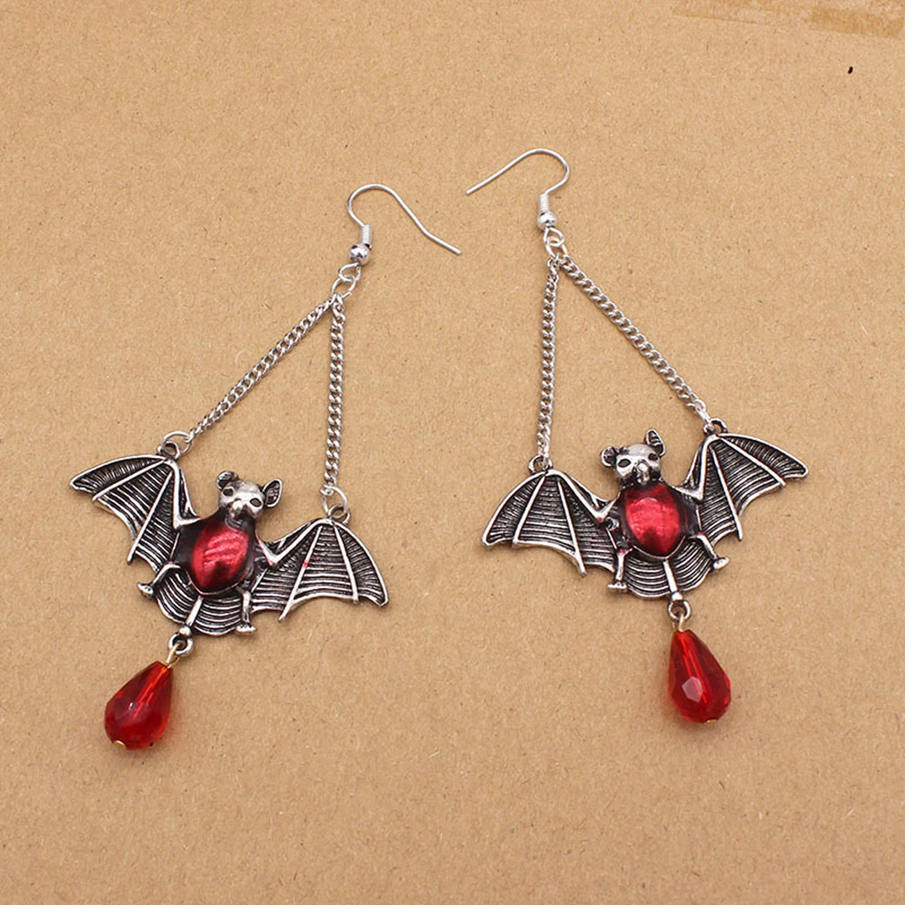 Exaggerated Red Blood-sucking Red Blood Glass Earrings