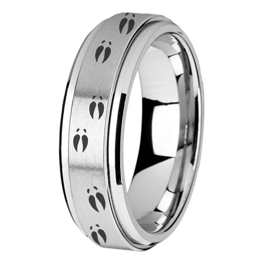 Deer Footprints Turning Titanium Steel Ring Men's And Women's Jewelry