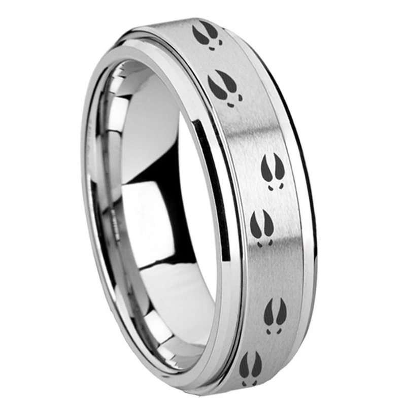 Deer Footprints Turning Titanium Steel Ring Men's And Women's Jewelry