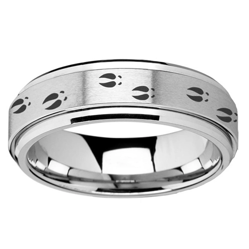 Deer Footprints Turning Titanium Steel Ring Men's And Women's Jewelry