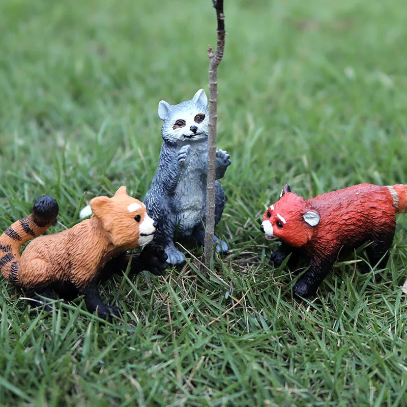 Children's Solid Animal Model Mini Raccoon Toy