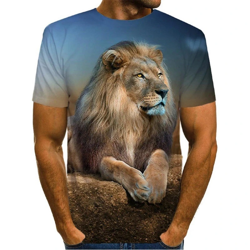 Basic Mass Crew Neck Cutout Print Men's Short Sleeve