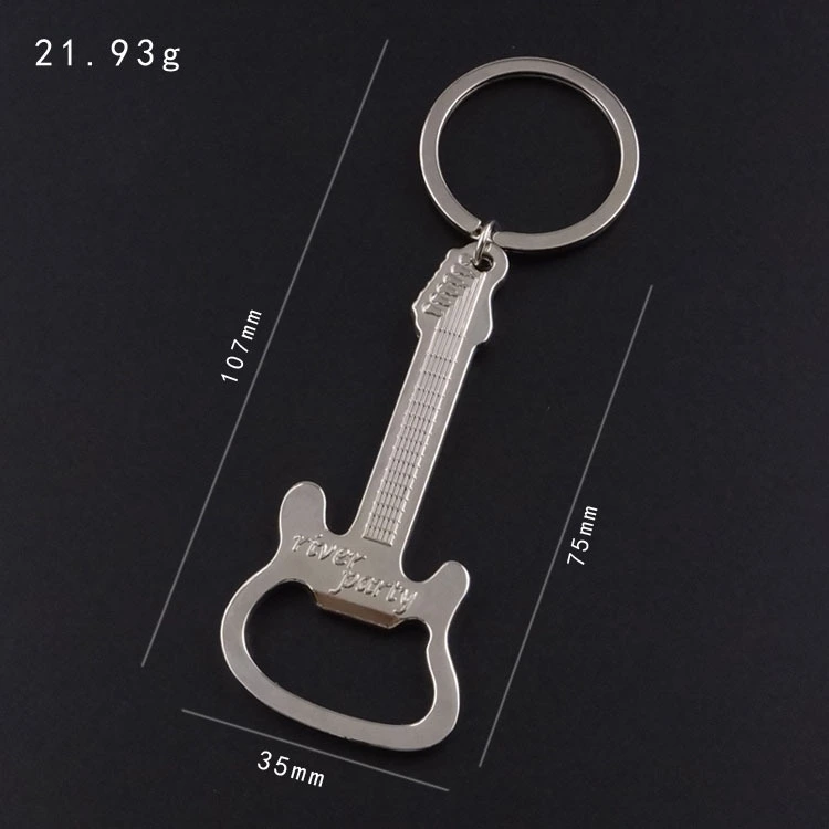 Home Simple Guitar Shaped Bottle Opener Keychain