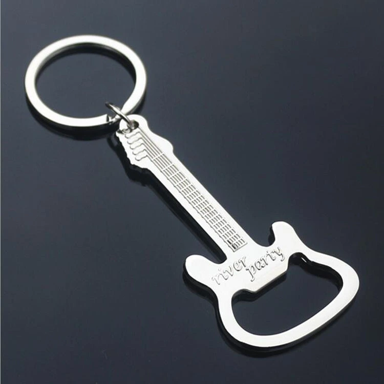 Home Simple Guitar Shaped Bottle Opener Keychain