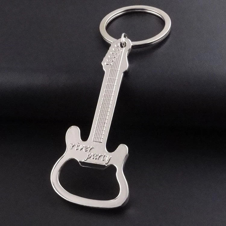 Home Simple Guitar Shaped Bottle Opener Keychain