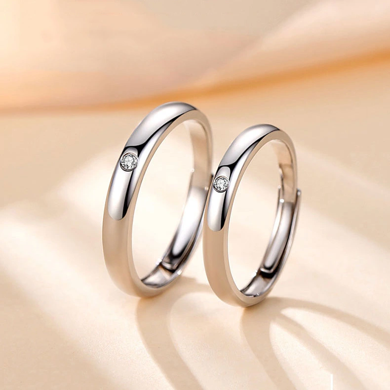 Plain Silver Couple Ring European And American Simple And Versatile