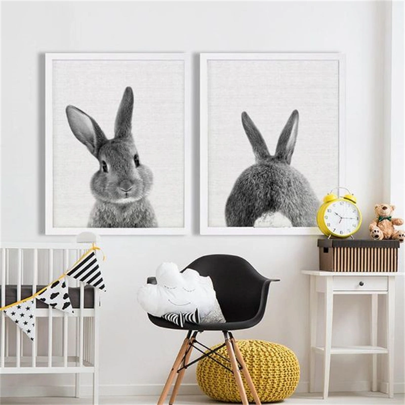 Rabbit Tail Black And White Poster