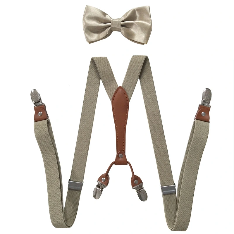 25cm 4-clip Elastic Suspenders Unisex Elastic Suspender Suit