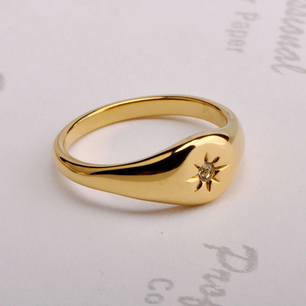 Stainless Steel Ring Five-pointed Star Three-dimensional Men And Women