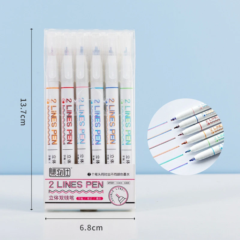 Creative Three-dimensional Double-line Hand Account Drawing Color Pen
