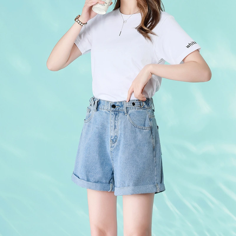 Women's Fashion Slim Elastic Waist Denim Shorts