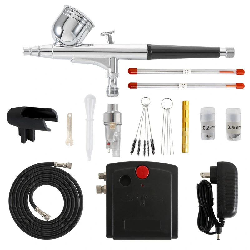 Mini Auto Stop Double Action Airbrush Air Set