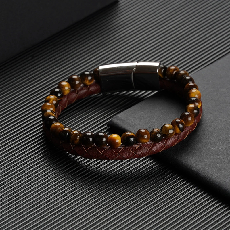 European And American Retro Fashion Men's Trendy Brown Bracelet