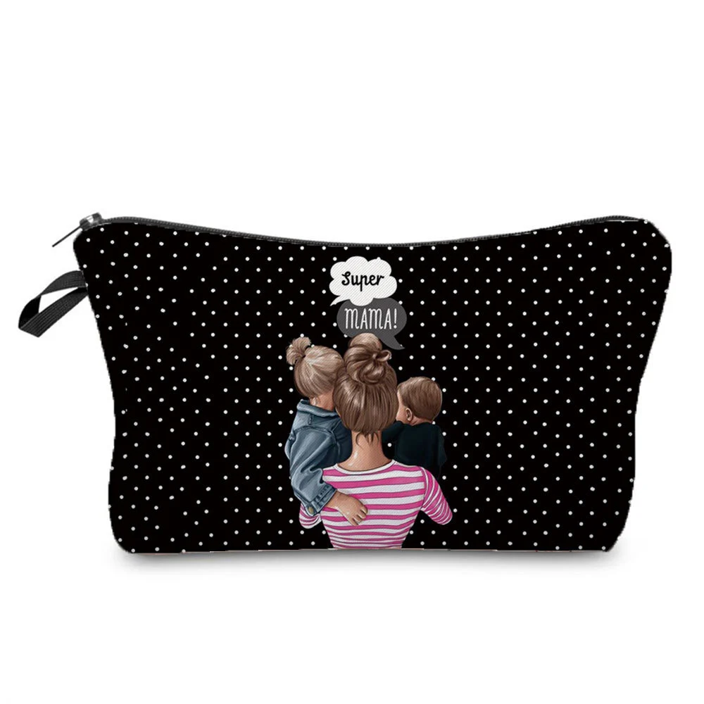 Mother And Daughter Printed Cosmetic Bag Storage And Portable