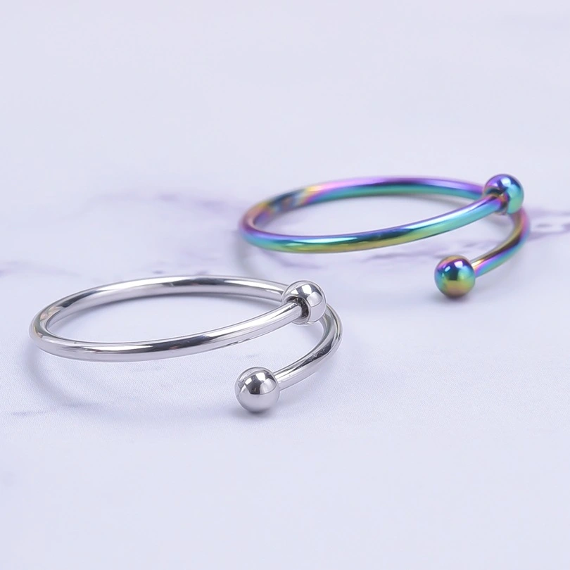 Glossy Simple Colorful Steel Titanium Ring