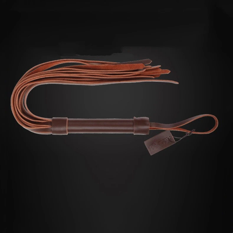 Brown Torture Tool Training Leather Whip Toy