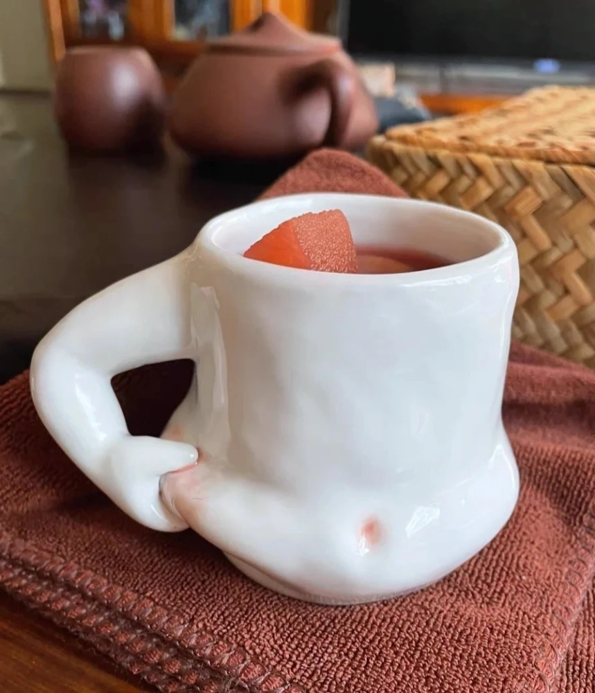 Mug With Belly Meat Net Red Coffee Cup