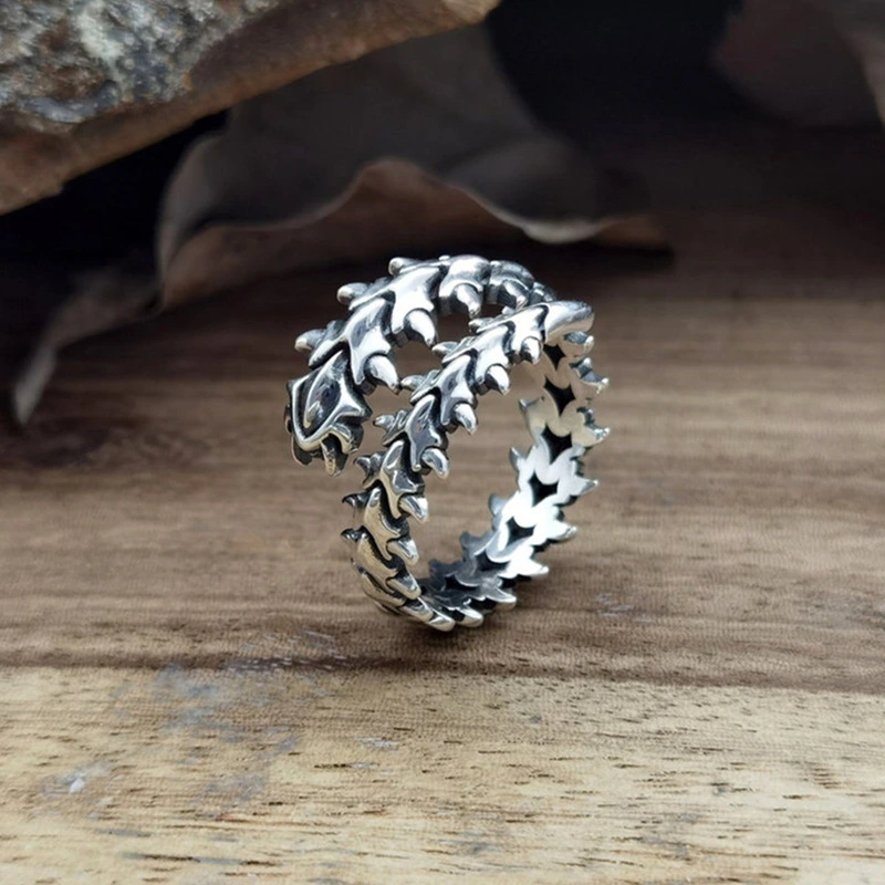 Punk Spine Skull Men's Ring